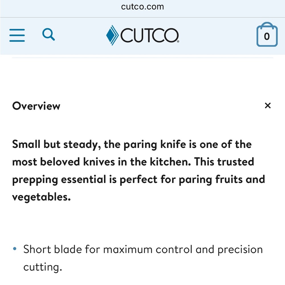 Cutco Black Handled Paring Knife - Picture 5 of 6